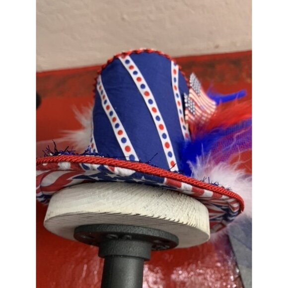 Fourth Of July Mini Blue Top Hat Fascinator main image 3